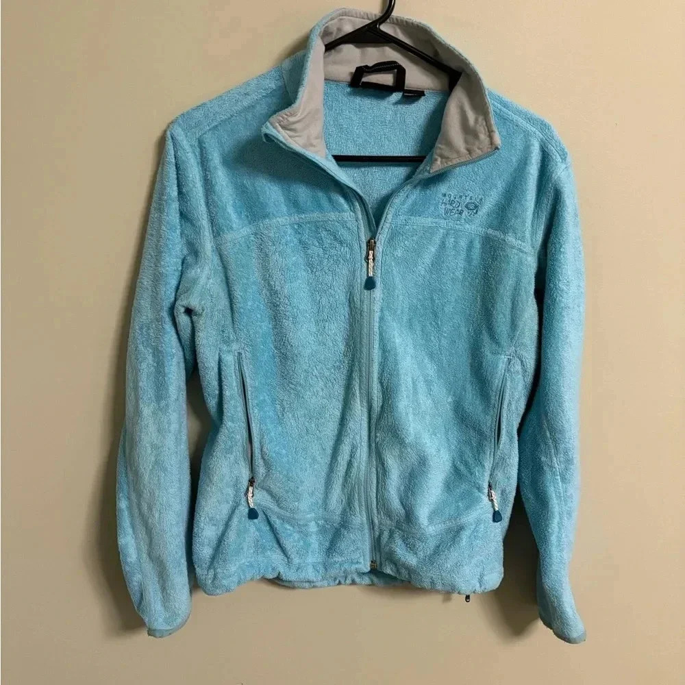 MOUNTAIN HARDWEAR Fleece Jacket Women's Full Zip Blue Size Medium Coat Light